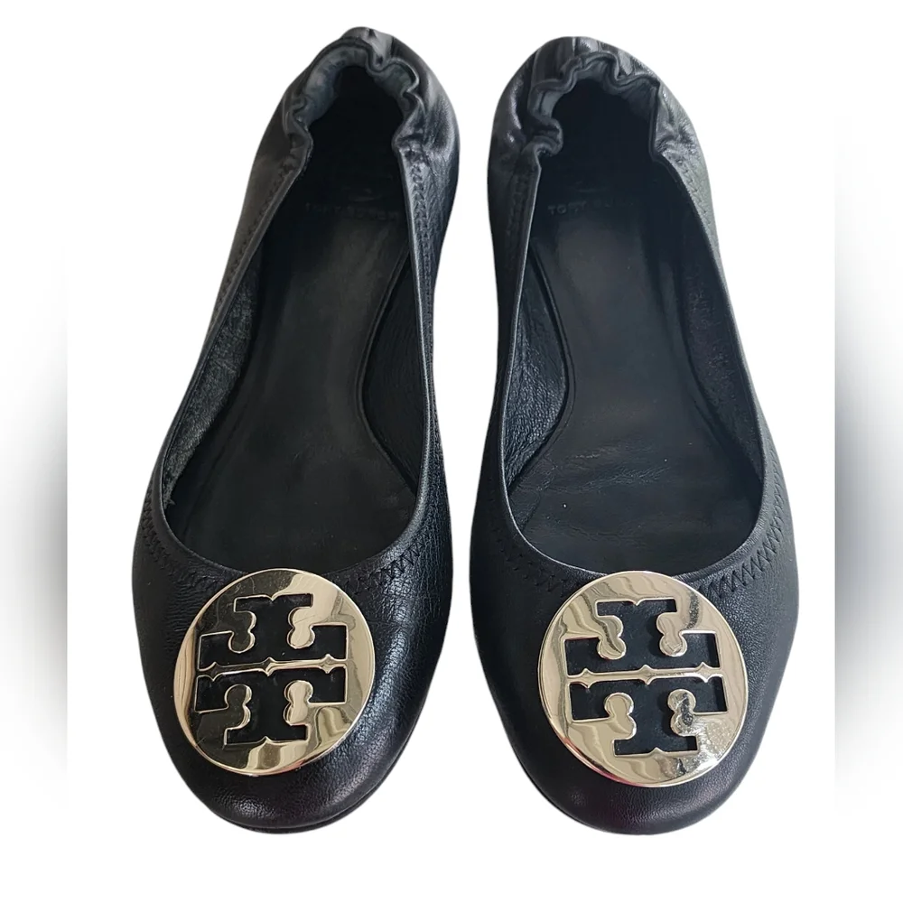 Tory Burch Ballet Flat Shoes Silver Hardware